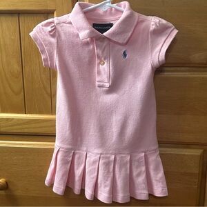 Polo Ralph Lauren Girl’s Polo Dress w/Drop Waist & Pleated Skirt Size 12 Months